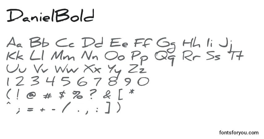 DanielBold-fontti – aakkoset, numerot, erikoismerkit