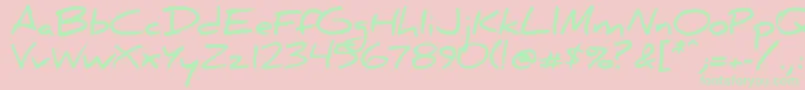 DanielBold Font – Green Fonts on Pink Background