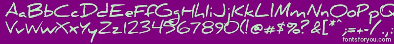 DanielBold Font – Green Fonts on Purple Background