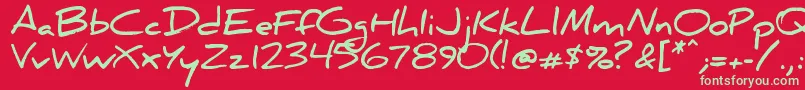 DanielBold Font – Green Fonts on Red Background