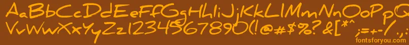 DanielBold Font – Orange Fonts on Brown Background
