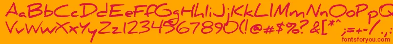 DanielBold Font – Red Fonts on Orange Background