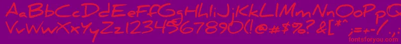 DanielBold Font – Red Fonts on Purple Background