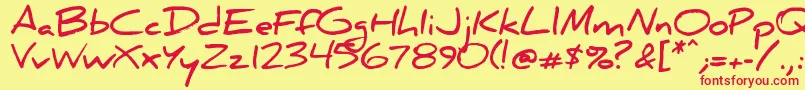 DanielBold Font – Red Fonts on Yellow Background