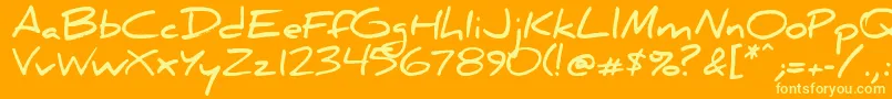 DanielBold Font – Yellow Fonts on Orange Background