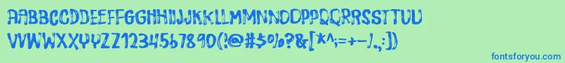 DispositionDemo Font – Blue Fonts on Green Background