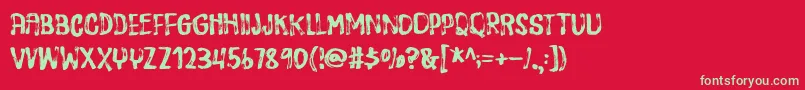 フォントDispositionDemo – 赤い背景に緑の文字