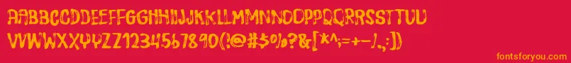 DispositionDemo Font – Orange Fonts on Red Background