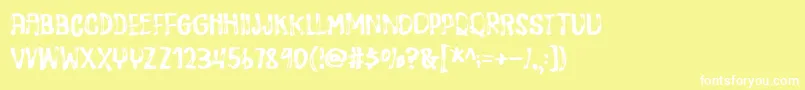 フォントDispositionDemo – 黄色い背景に白い文字