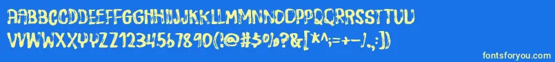 DispositionDemo Font – Yellow Fonts on Blue Background