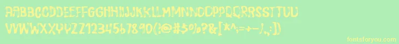 フォントDispositionDemo – 黄色の文字が緑の背景にあります