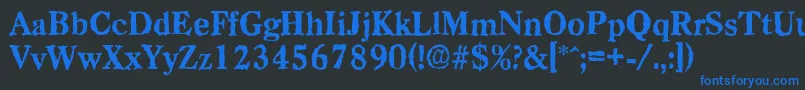 CasadrandomXboldRegular Font – Blue Fonts on Black Background