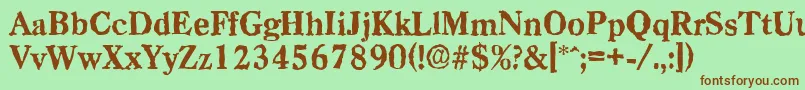 CasadrandomXboldRegular Font – Brown Fonts on Green Background