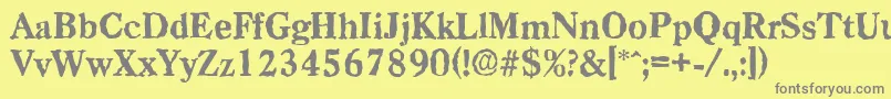 フォントCasadrandomXboldRegular – 黄色の背景に灰色の文字