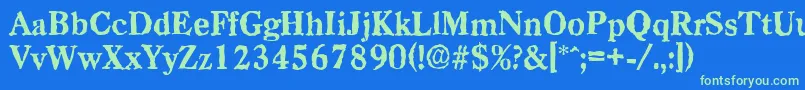 CasadrandomXboldRegular Font – Green Fonts on Blue Background