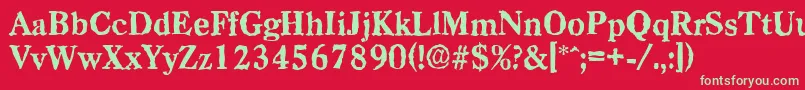 フォントCasadrandomXboldRegular – 赤い背景に緑の文字