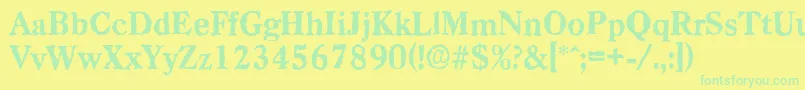 Lisätietoja CasadrandomXboldRegular-fontista CasadrandomXboldRegular-fontti – vihreät fontit keltaisella taustalla