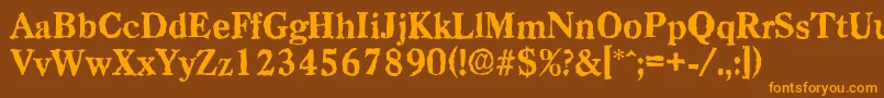 CasadrandomXboldRegular Font – Orange Fonts on Brown Background