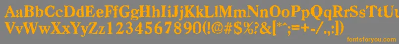 フォントCasadrandomXboldRegular – オレンジの文字は灰色の背景にあります。