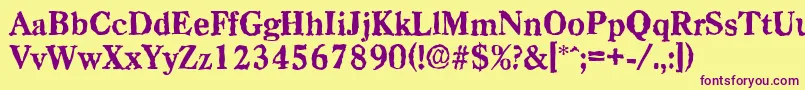 CasadrandomXboldRegular Font – Purple Fonts on Yellow Background