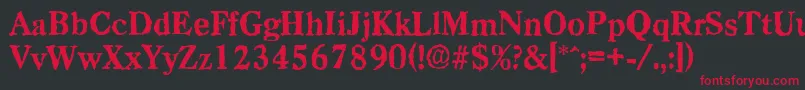 CasadrandomXboldRegular Font – Red Fonts on Black Background