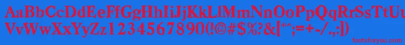 フォントCasadrandomXboldRegular – 赤い文字の青い背景