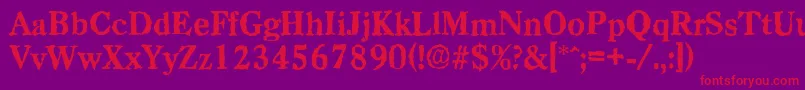 CasadrandomXboldRegular Font – Red Fonts on Purple Background