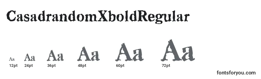 Размеры шрифта CasadrandomXboldRegular