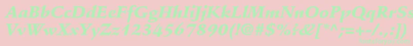 StempelschneidlerstdBlkit-fontti – vihreät fontit vaaleanpunaisella taustalla