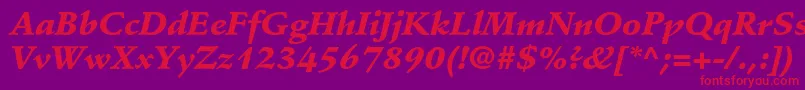 StempelschneidlerstdBlkit Font – Red Fonts on Purple Background