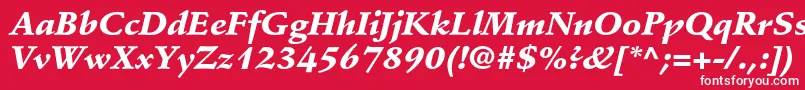 フォントStempelschneidlerstdBlkit – 赤い背景に白い文字