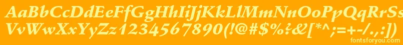 Police StempelschneidlerstdBlkit – polices jaunes sur fond orange