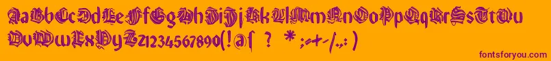 Weimarinline Font – Purple Fonts on Orange Background