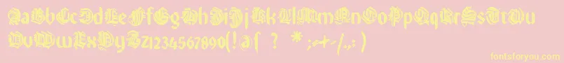 Weimarinline Font – Yellow Fonts on Pink Background