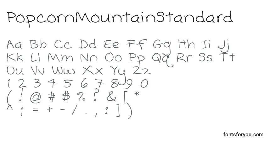 Schriftart PopcornMountainStandard – Alphabet, Zahlen, spezielle Symbole