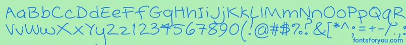 フォントPopcornMountainStandard – 青い文字は緑の背景です。