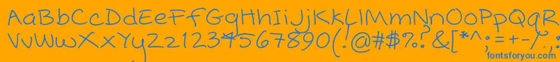 PopcornMountainStandard Font – Blue Fonts on Orange Background