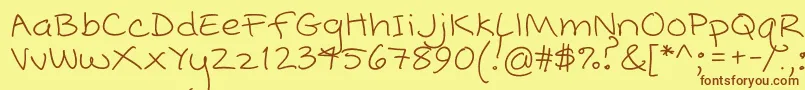 PopcornMountainStandard Font – Brown Fonts on Yellow Background