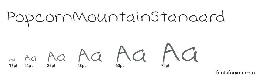 PopcornMountainStandard Font Sizes