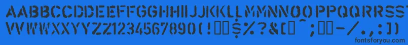 Llalarm Font – Black Fonts on Blue Background
