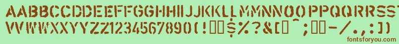 Llalarm Font – Brown Fonts on Green Background