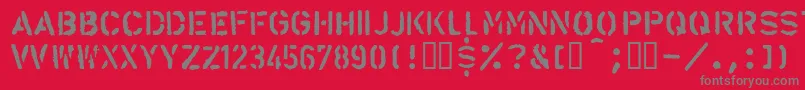 フォントLlalarm – 赤い背景に灰色の文字