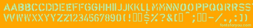 Llalarm Font – Green Fonts on Orange Background