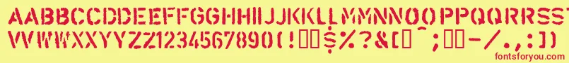 Llalarm-fontti – punaiset fontit keltaisella taustalla