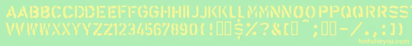 Llalarm-fontti – keltaiset fontit vihreällä taustalla