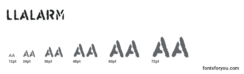 Größen der Schriftart Llalarm