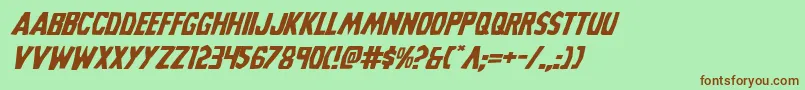 Grimghostexpandital Font – Brown Fonts on Green Background