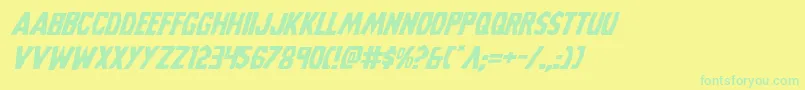 Grimghostexpandital Font – Green Fonts on Yellow Background
