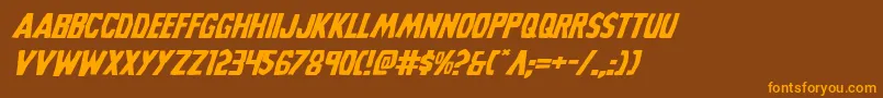 Grimghostexpandital Font – Orange Fonts on Brown Background