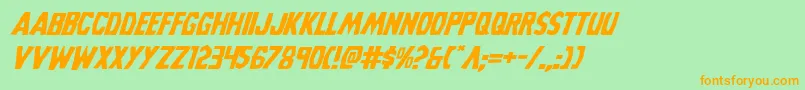 Grimghostexpandital Font – Orange Fonts on Green Background